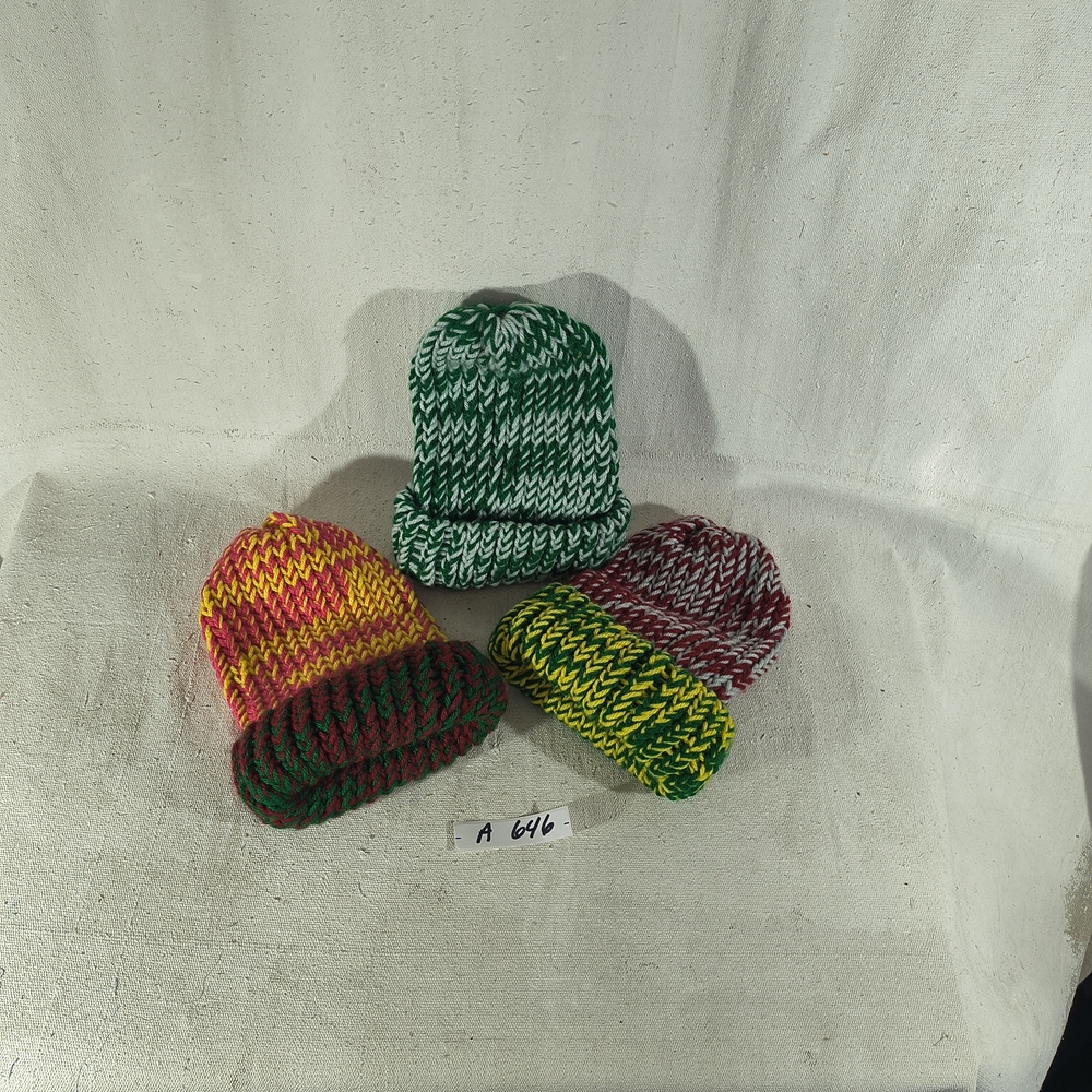 Kids Beanie Trio Bundle of Colorful Knit Caps